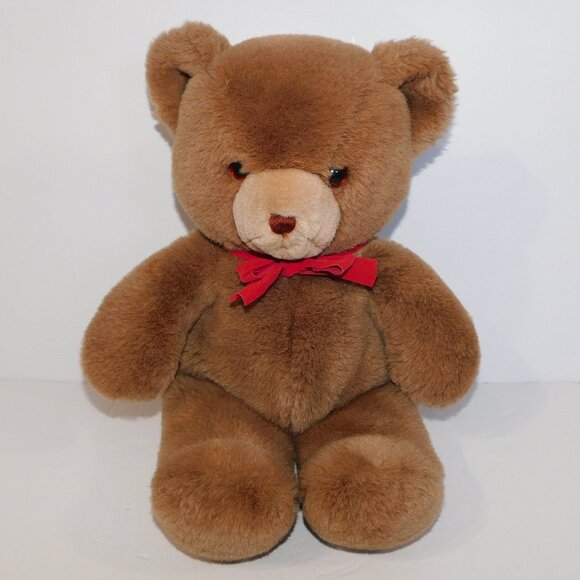 Gund Other - VTG 1983 Gund 16" Brown  Plush Tender Teddy Bear Stuffed Red Bow 2125